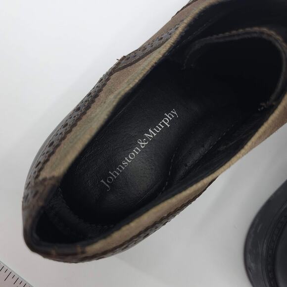 Johnston & Murphy Mens Suede Wingtip Oxford Dress Shoe Brown 11 main image 5